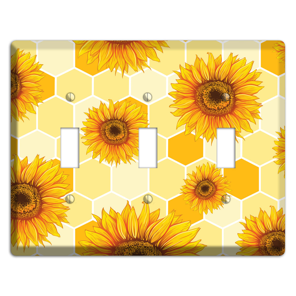 Sunflower & Comb 3 Toggle Wallplate