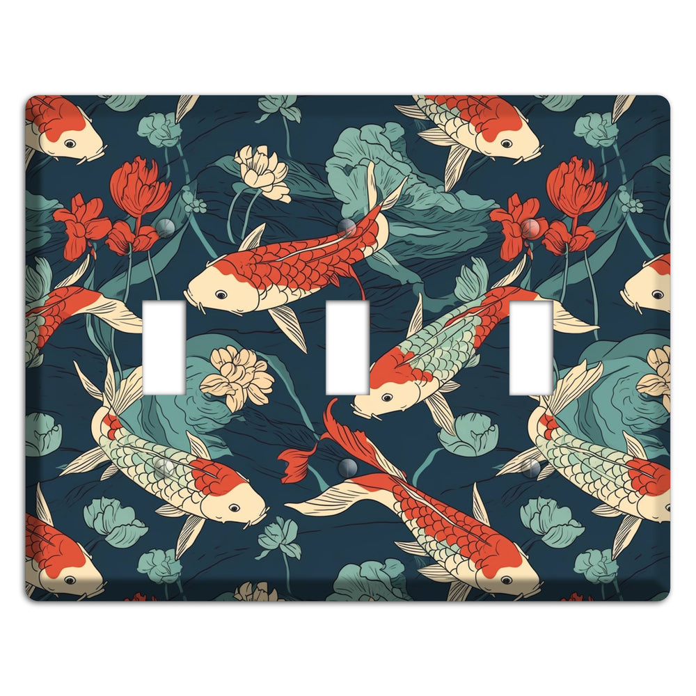 Koi & Lotus Drift 3 Toggle Wallplate
