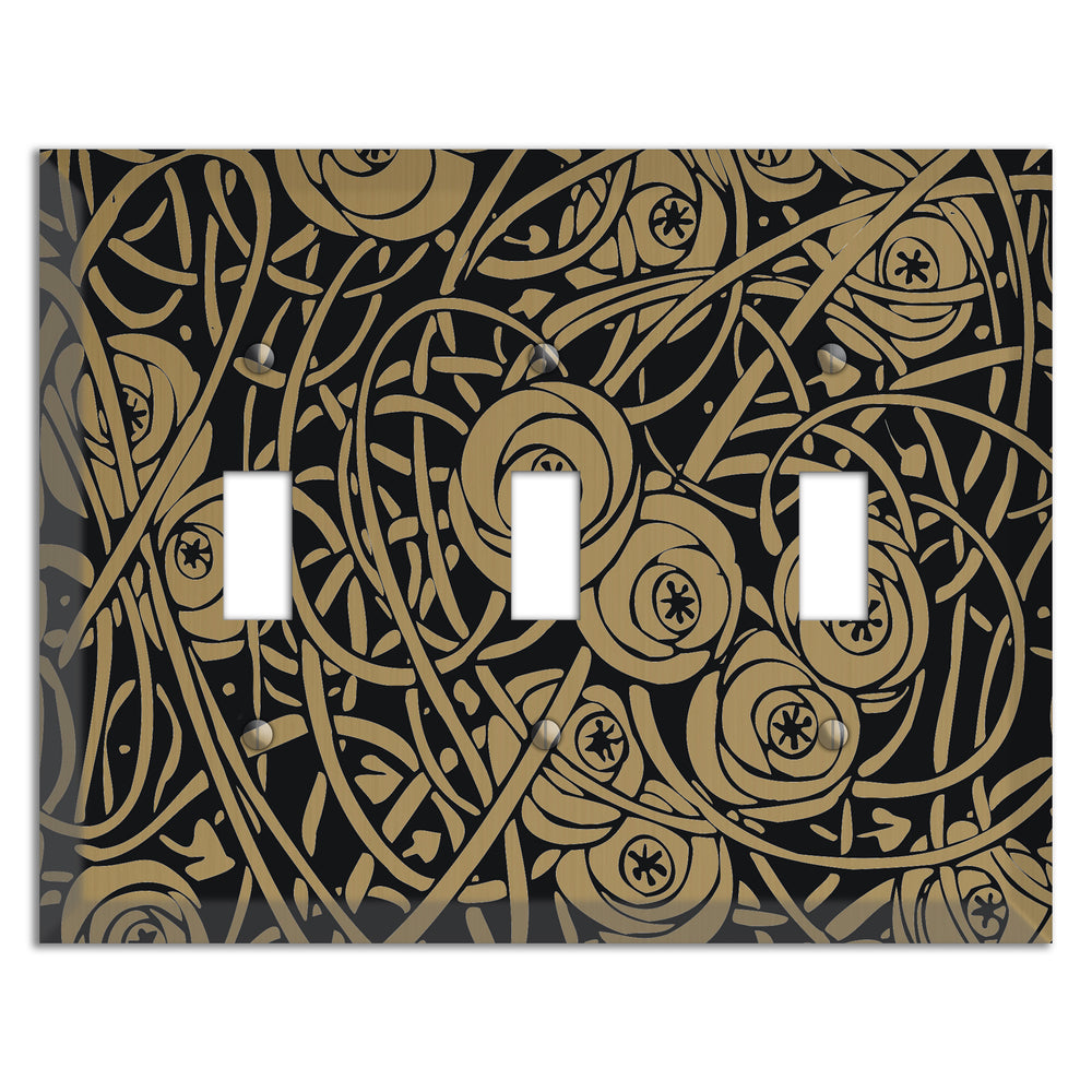 Tower Gold Serpent Bloom 3 Toggle Wallplate