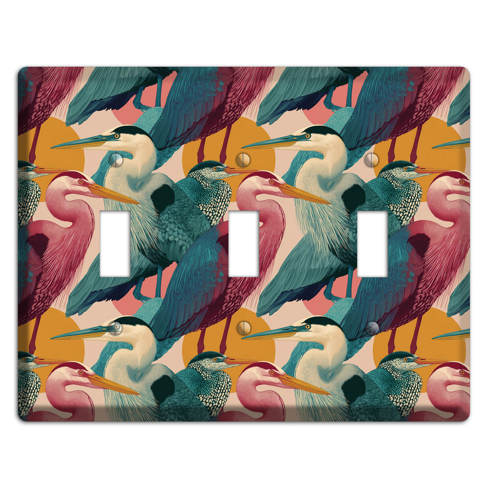 Teal Heron Mosaic 3 Toggle Wallplate