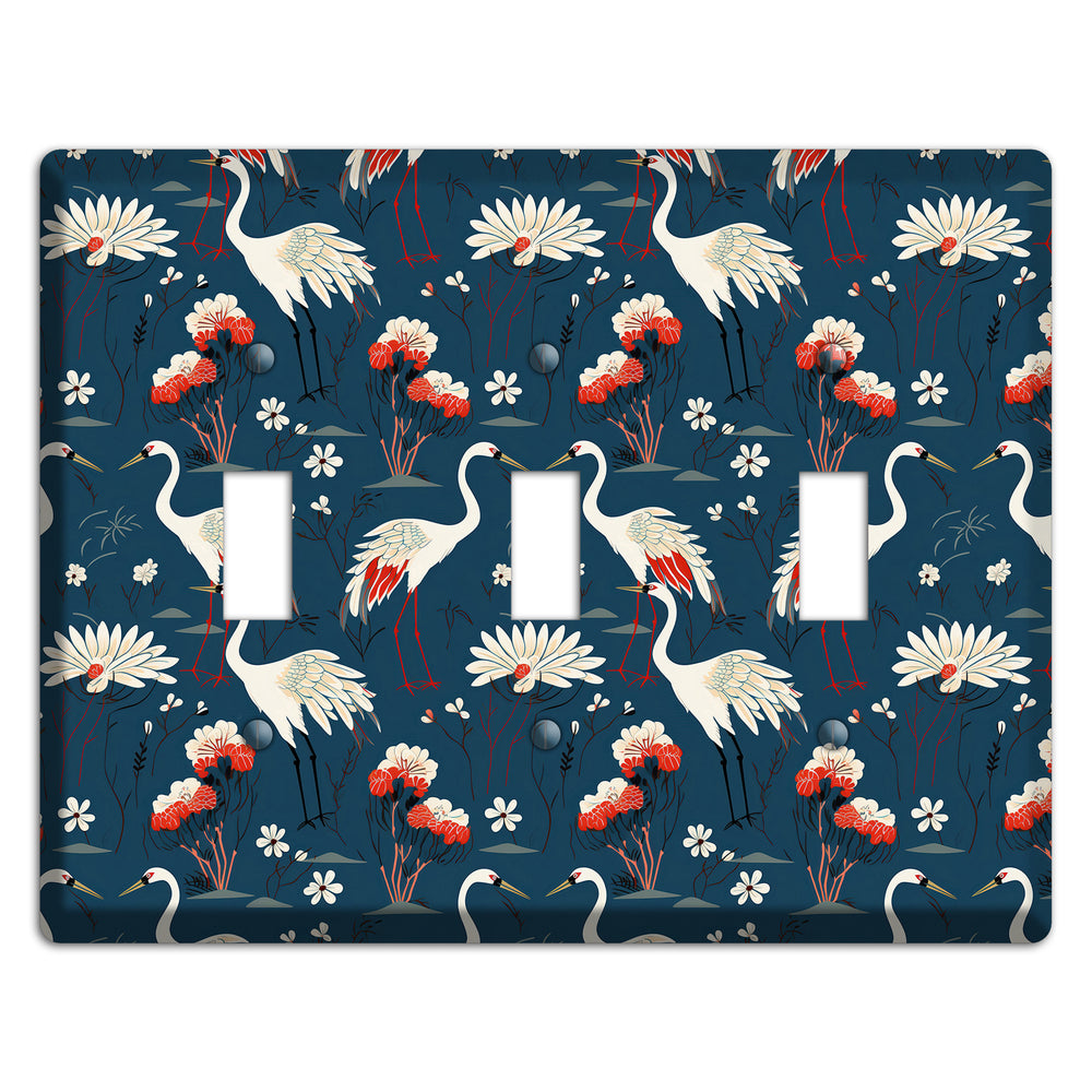Sapphire Crane Meadow 3 Toggle Wallplate
