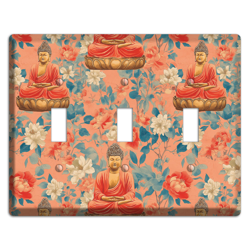 Lotus & Coral 3 Toggle Wallplate