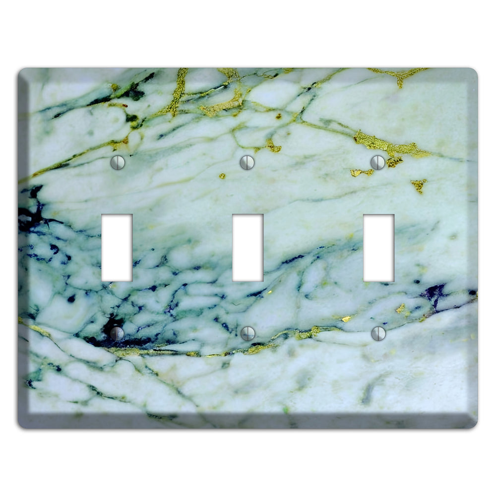White, Green and Blue Marble 3 Toggle Wallplate