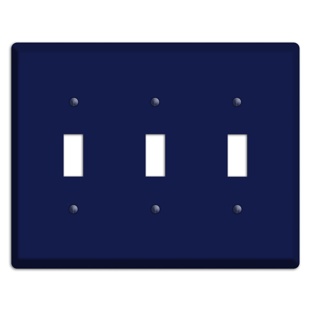 Baxter Midnight Navy Solid 3 Toggle Wallplate