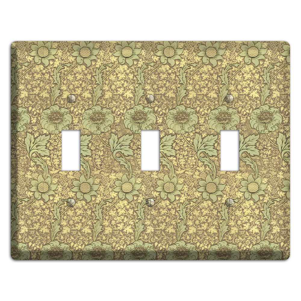 Wildflower Scroll 3 Toggle Wallplate