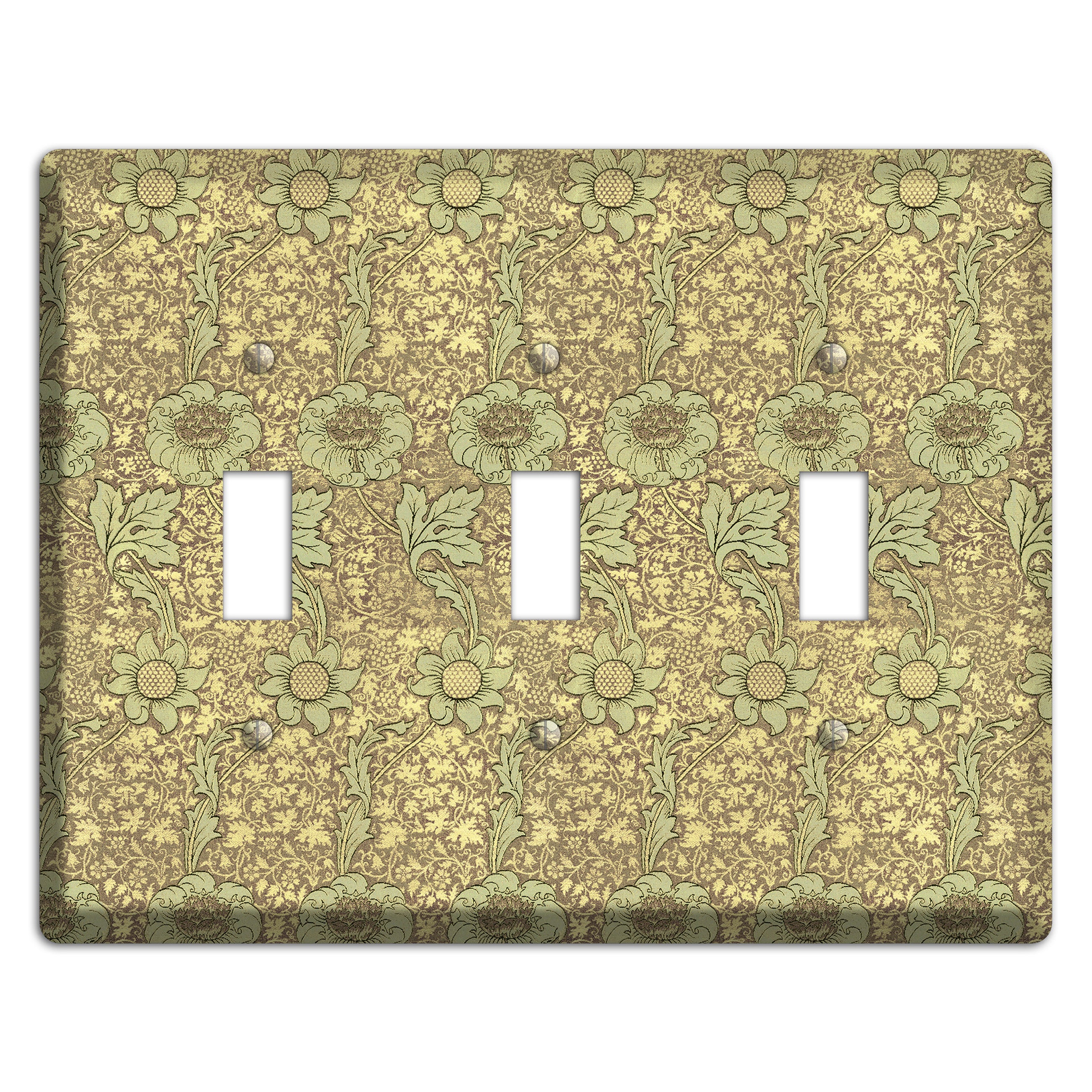 Wildflower Scroll 3 Toggle Wallplate