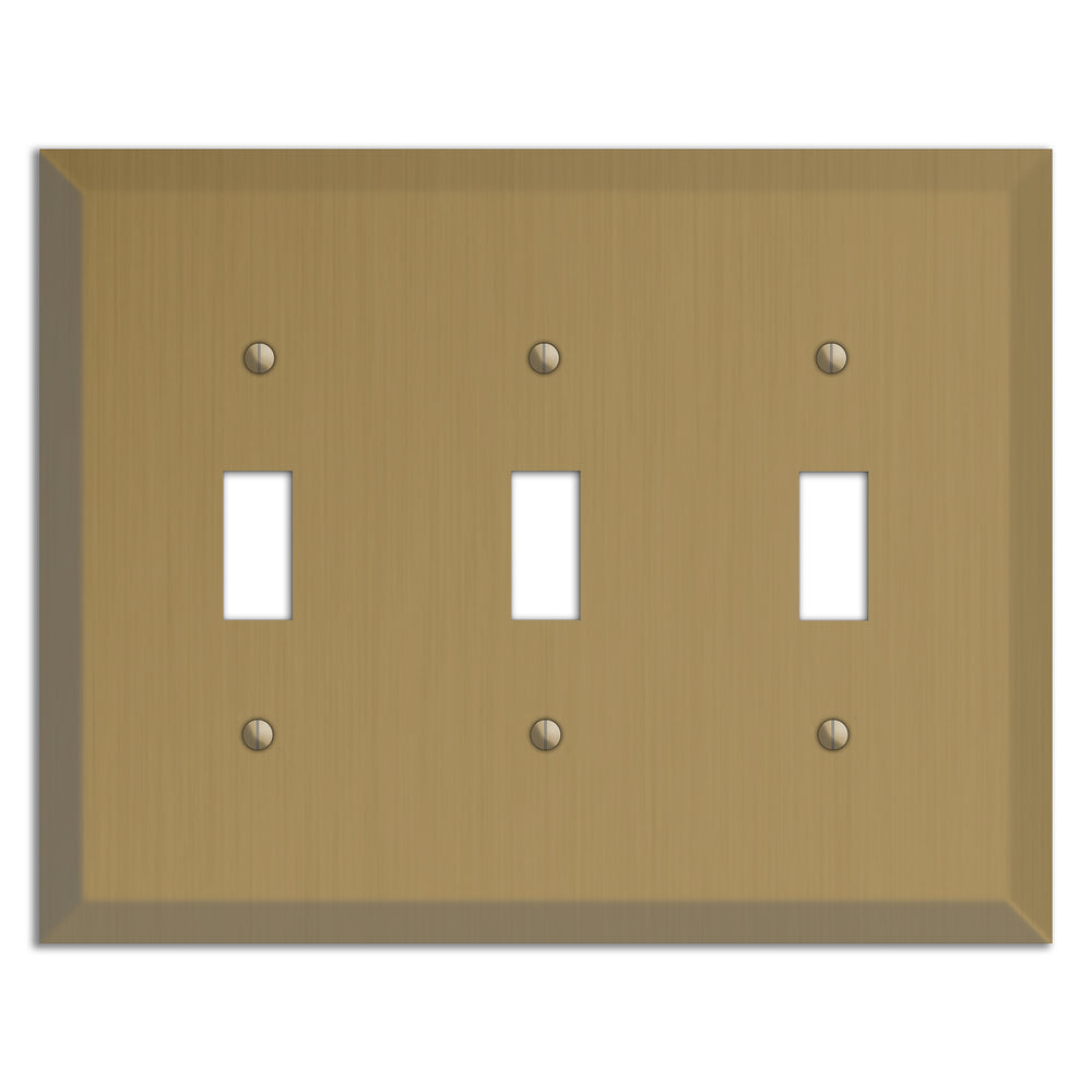 Tower Gold Hand Rubbed Triple Toggle Switchplate