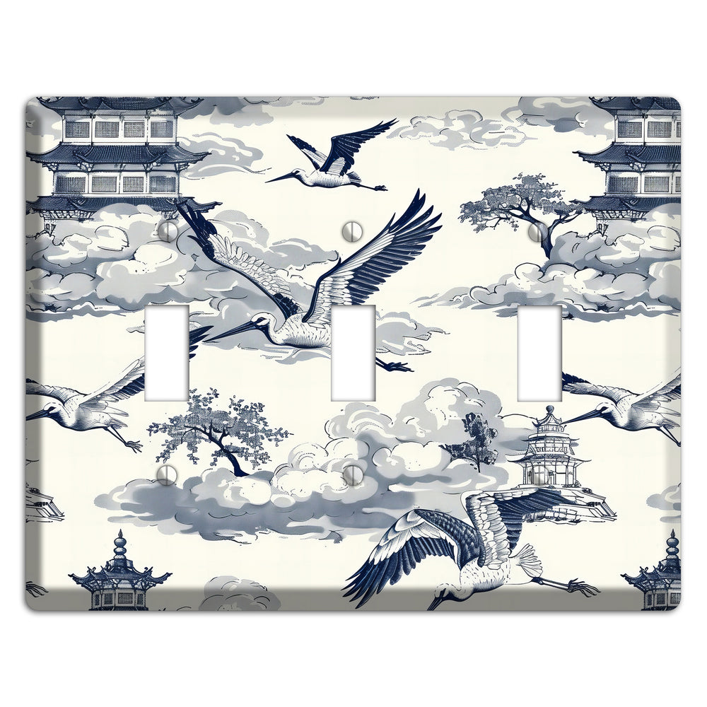 Crane Sky Toile 3 Toggle Wallplate