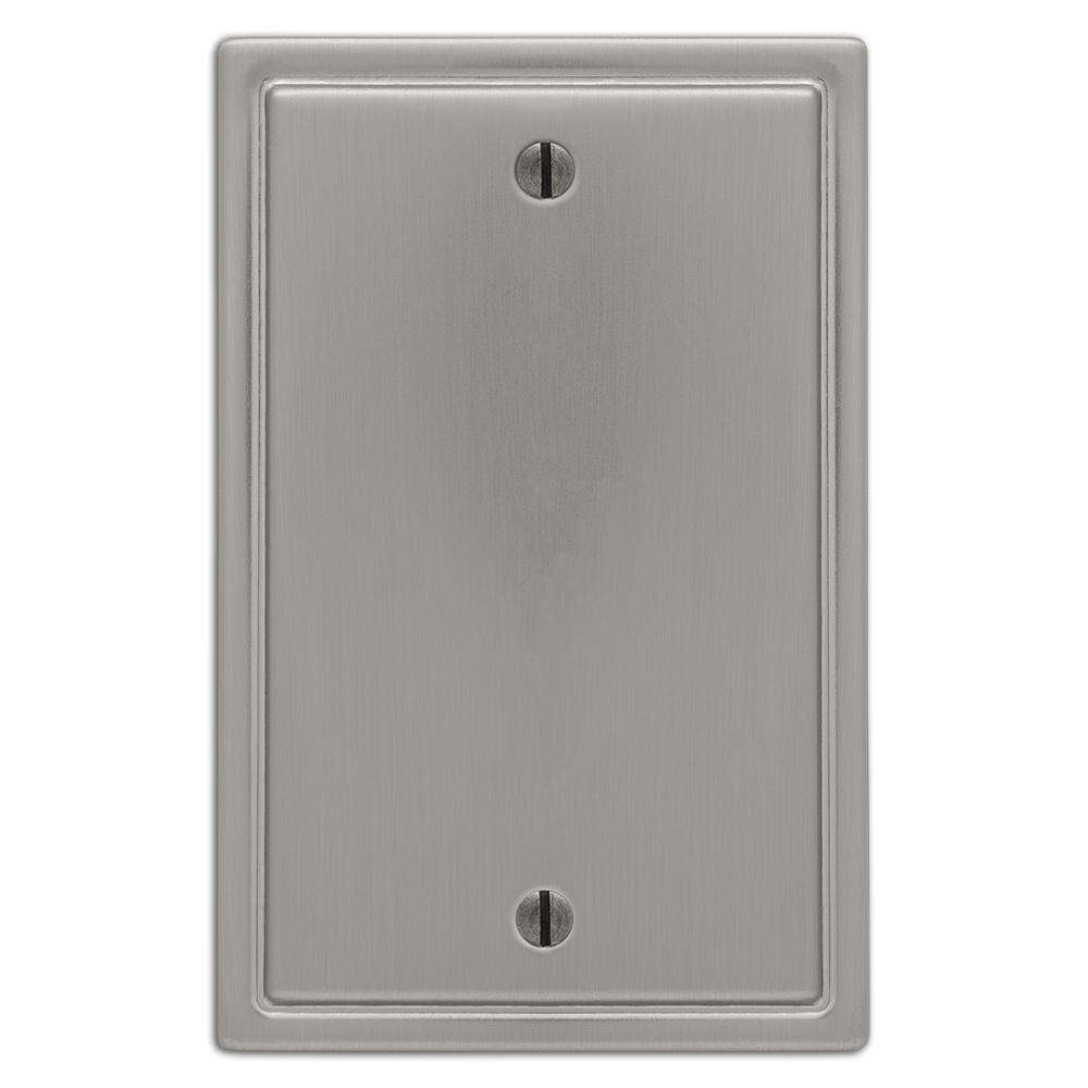Moderne Brushed Nickel Steel Blank Wallplate