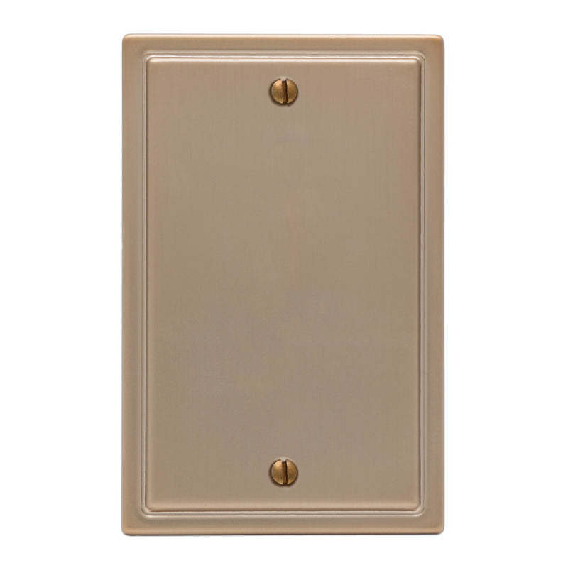 Moderne Brushed Bronze Steel Blank Wallplate:Wallplatesonline.com