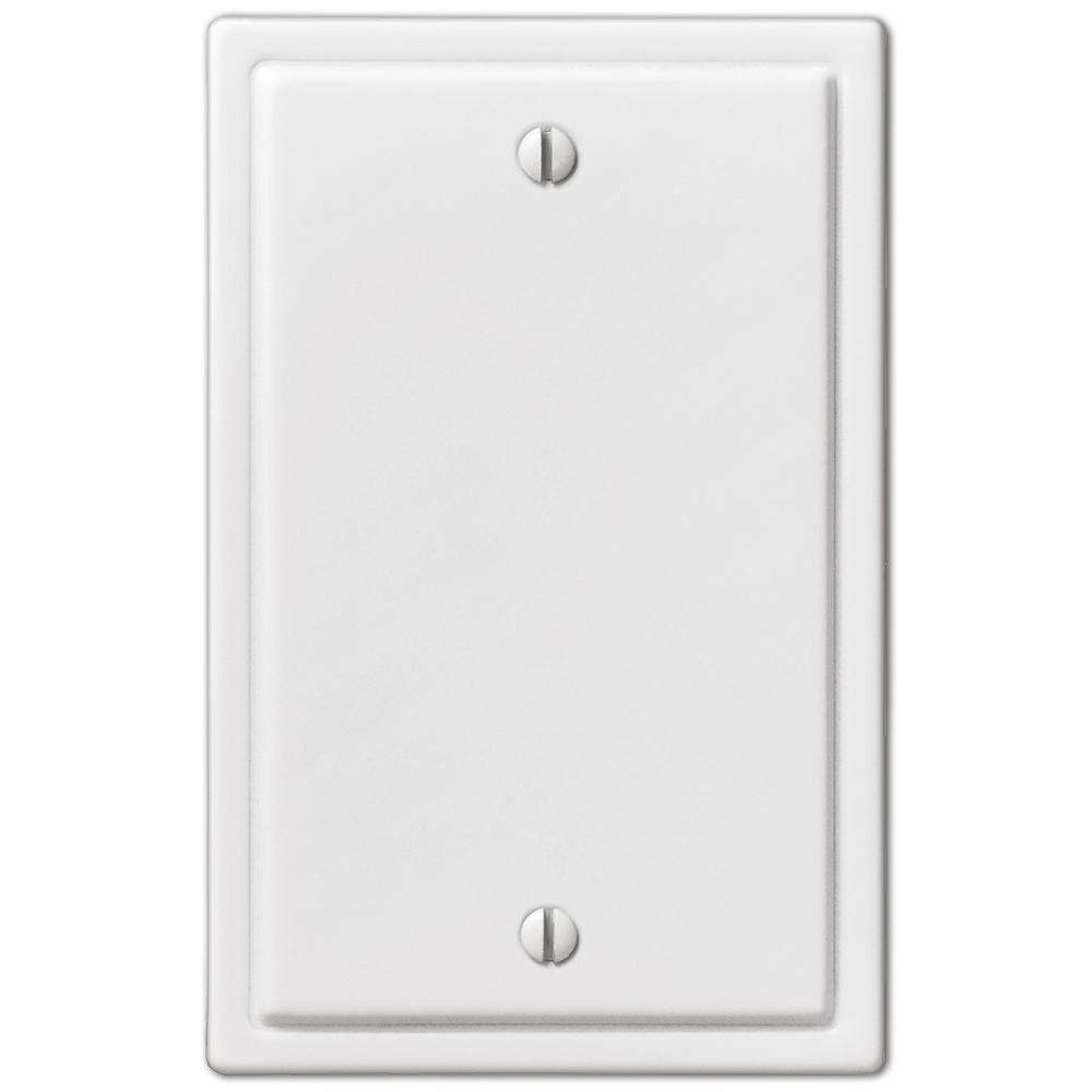 Moderne White Steel Blank Wallplate