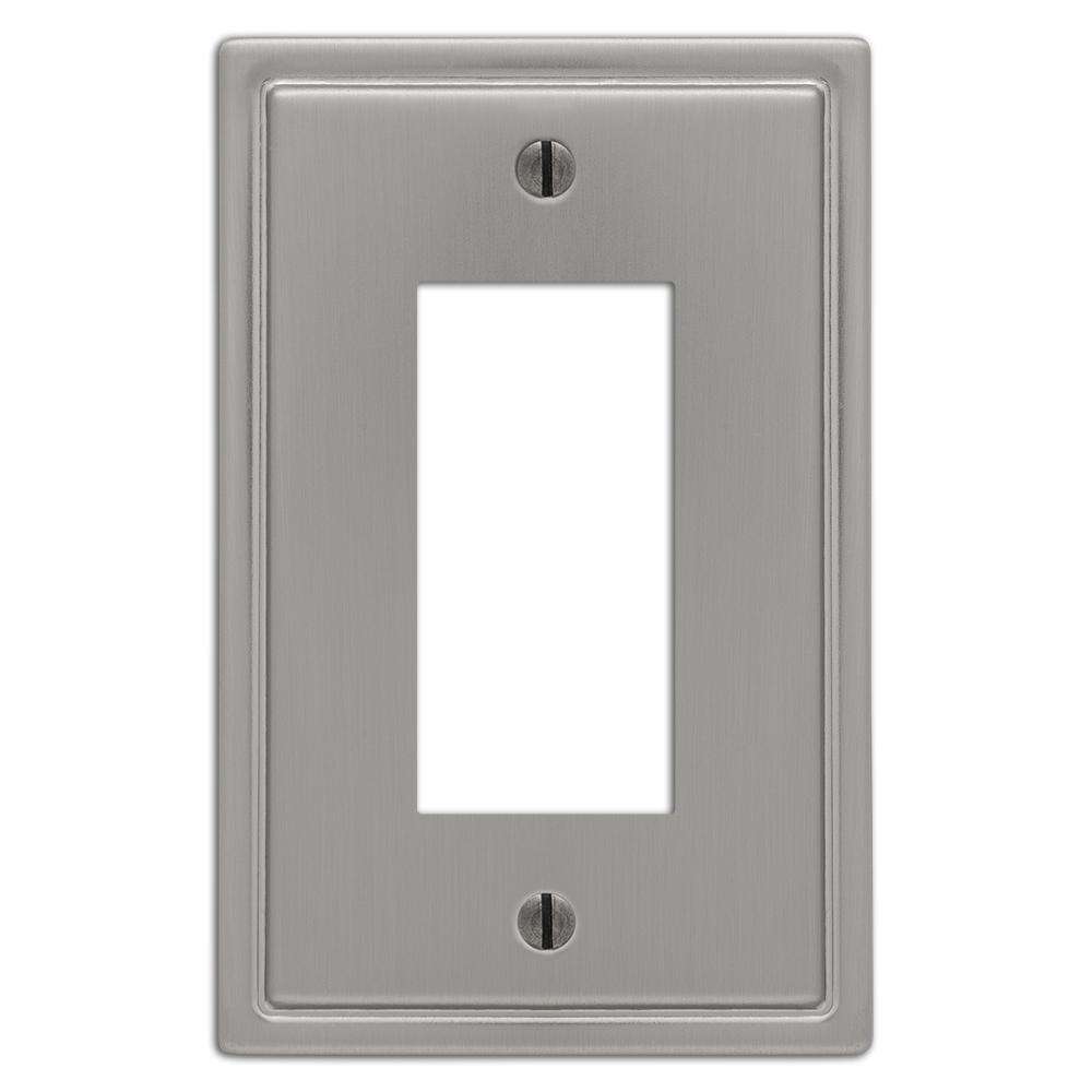 Moderne Brushed Nickel Steel 1 Rocker (GFI) Wallplate