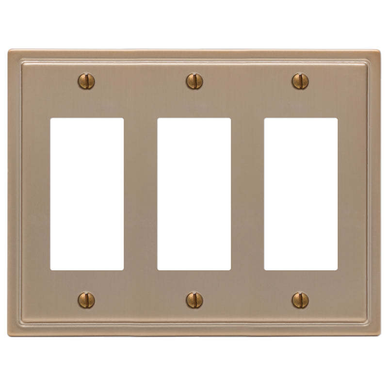 Moderne Brushed Bronze Steel 3 Rocker (GFI) Wallplate