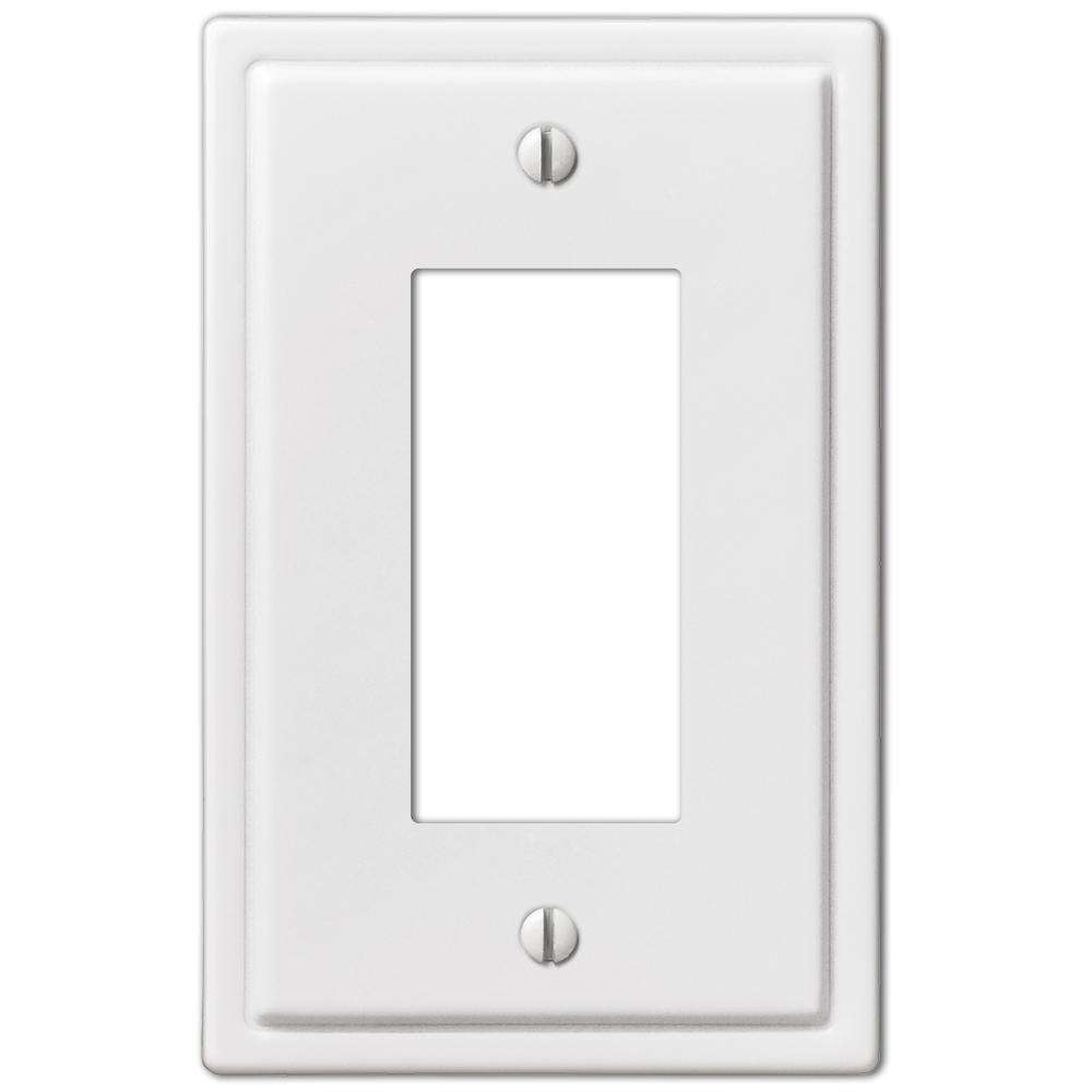 Moderne White Steel 1 Rocker (GFI) Wallplate