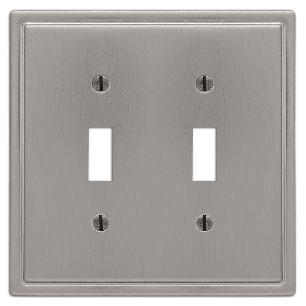 Moderne Brushed Nickel Steel Double Toggle