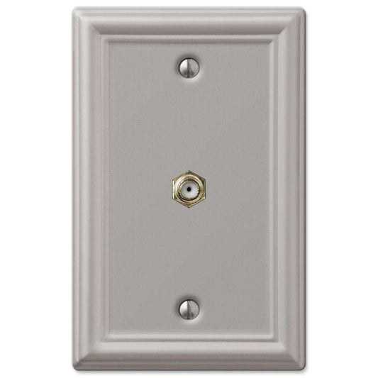 Chelsea Brushed Nickel 1 Cable TV with Hardware - Wallplatesonline.com