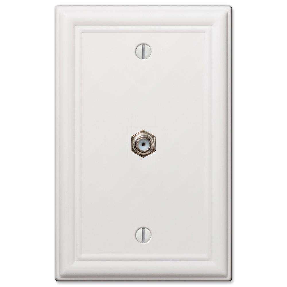 Chelsea White 1 Cable TV with Hardware - Wallplatesonline.com