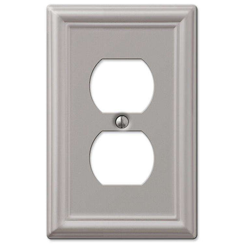 Chelsea Brushed Nickel 1 Duplex Outlet - Wallplatesonline.com