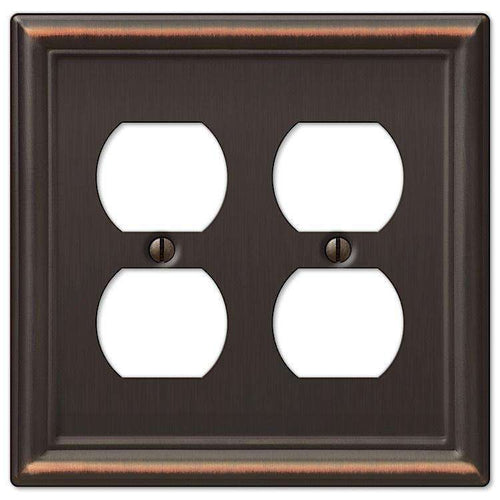 Chelsea Aged Bronze 2 Duplex Outlet - Wallplatesonline.com