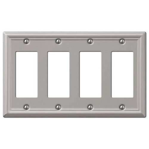 Chelsea Brushed Nickel 4 Rocker (GFI) - Wallplatesonline.com