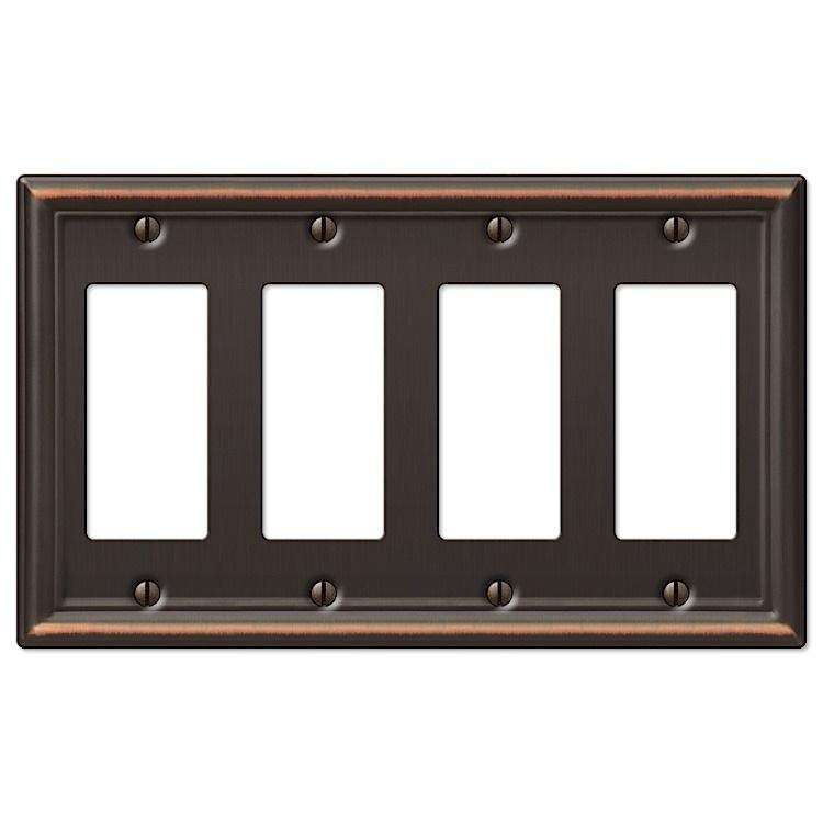 Chelsea Aged Bronze 4 Rocker (GFI) - Wallplatesonline.com
