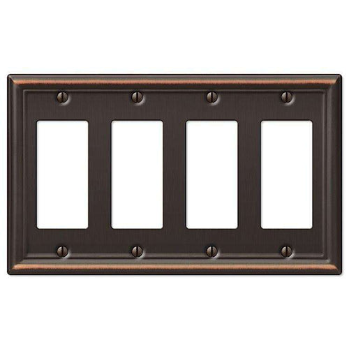 Chelsea Aged Bronze 4 Rocker (GFI) - Wallplatesonline.com
