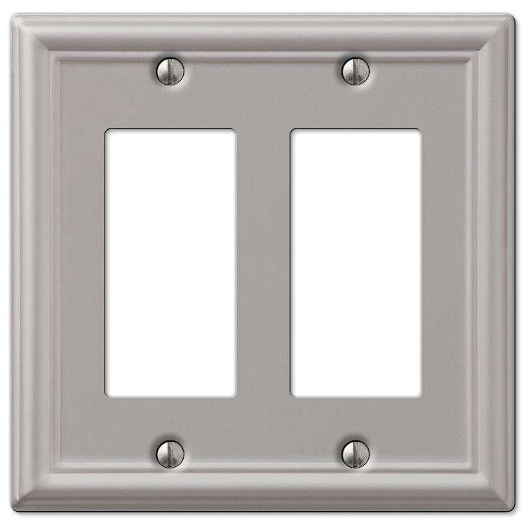 Chelsea Brushed Nickel 2 Rocker (GFI) - Wallplatesonline.com