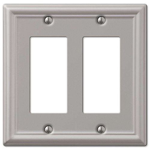 Chelsea Brushed Nickel 2 Rocker (GFI) - Wallplatesonline.com