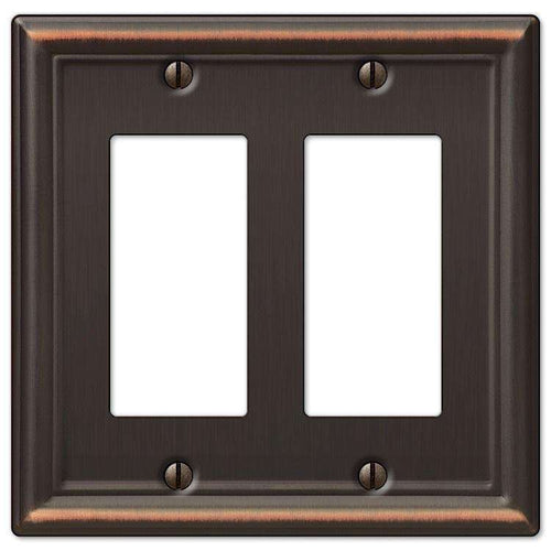 Chelsea Aged Bronze 2 Rocker (GFI) - Wallplatesonline.com