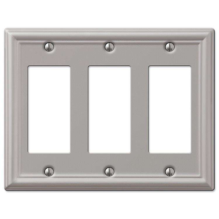 Chelsea Brushed Nickel 3 Rocker (GFI) - Wallplatesonline.com