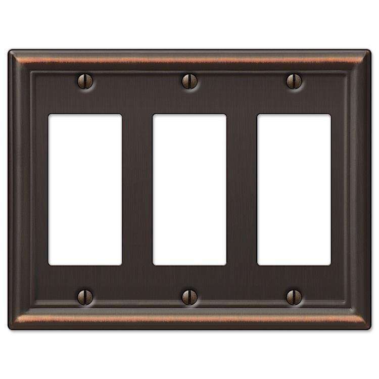 Chelsea Aged Bronze 3 Rocker (GFI) - Wallplatesonline.com