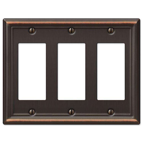 Chelsea Aged Bronze 3 Rocker (GFI) - Wallplatesonline.com