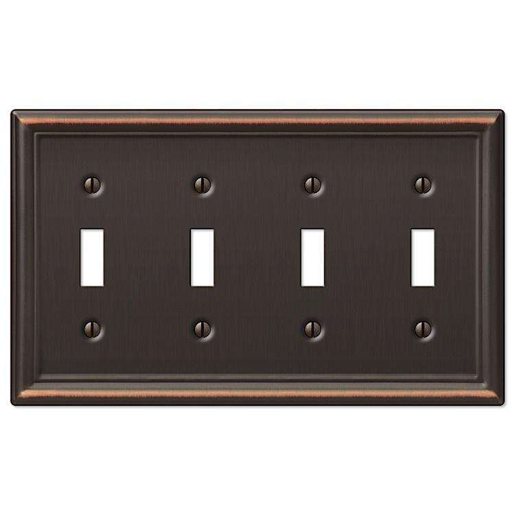 Chelsea Aged Bronze 4 Toggle - Wallplatesonline.com