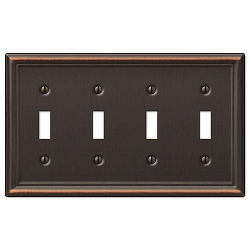 Chelsea Aged Bronze 4 Toggle - Wallplatesonline.com