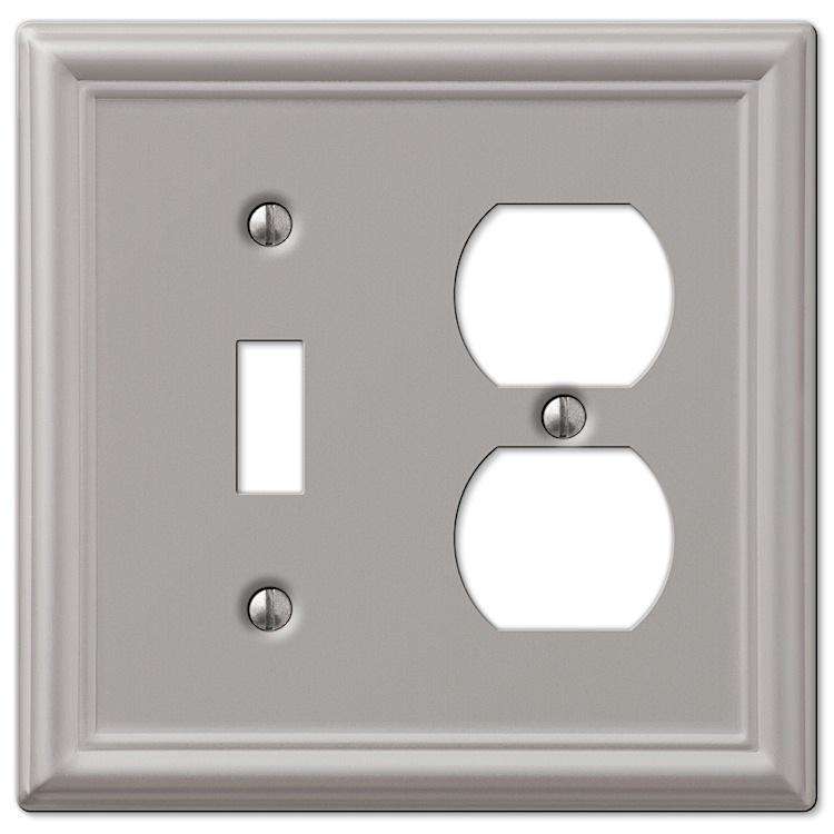 Chelsea Brushed Nickel Toggle / Duplex Outlet