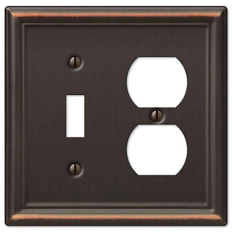 Chelsea Aged Bronze Toggle / Duplex Outlet