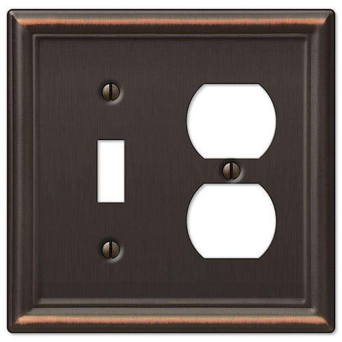 Chelsea Aged Bronze Toggle / Duplex Outlet - Wallplatesonline.com