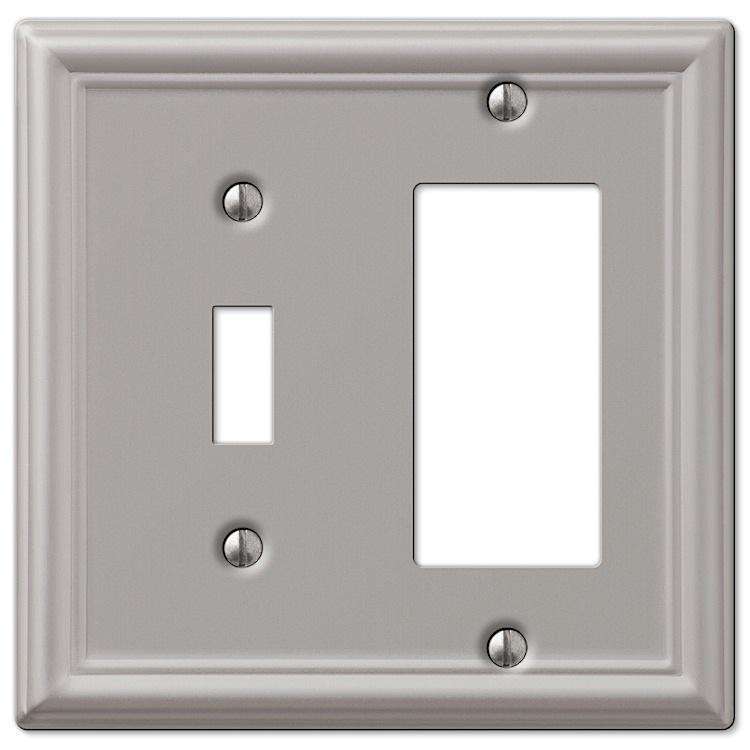 Chelsea Brushed Nickel Toggle / 1 Rocker (GFI)
