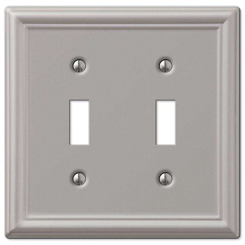 Chelsea Brushed Nickel Double Toggle - Wallplatesonline.com