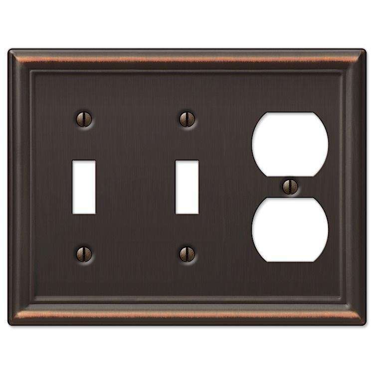 Chelsea Aged Bronze 2 Toggle / Duplex Outlet - Wallplatesonline.com