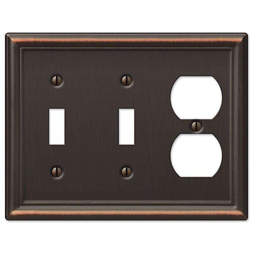 Chelsea Aged Bronze 2 Toggle / Duplex Outlet - Wallplatesonline.com