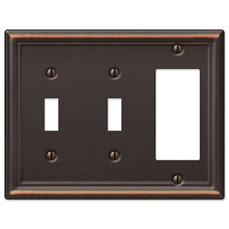 Chelsea Aged Bronze 2 Toggle / 1 Rocker (GFI) - Wallplatesonline.com