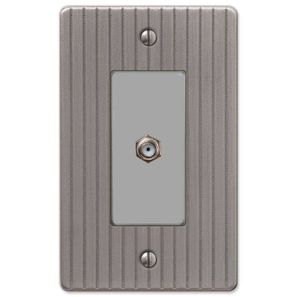 Embossed Line Antique Nickel 1 Cable TV with Hardware:Wallplatesonline.com