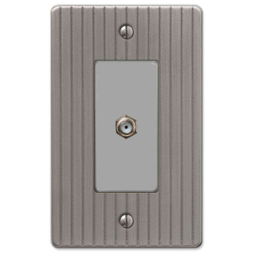 Embossed Line Antique Nickel 1 Cable TV with Hardware:Wallplatesonline.com