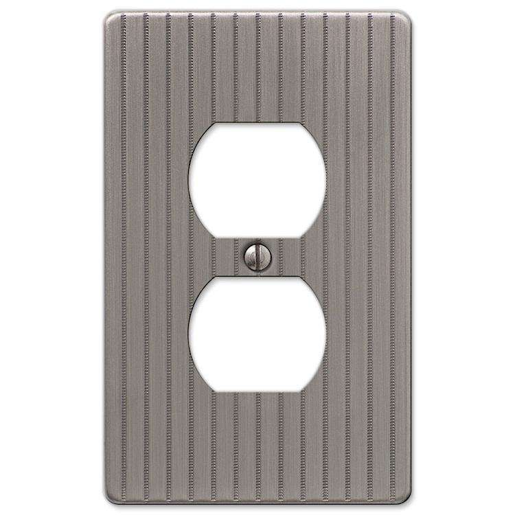 Embossed Line Antique Nickel 1 Duplex Outlet