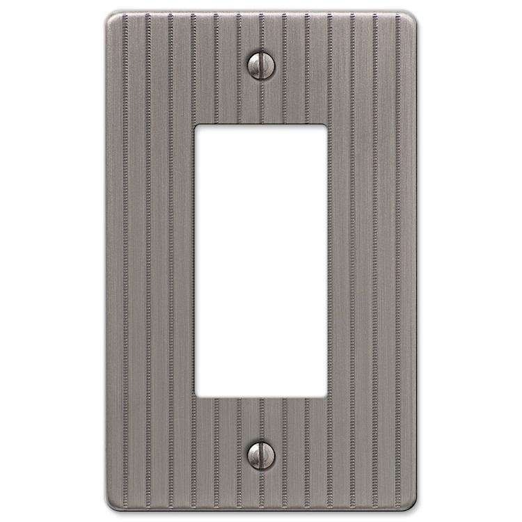 Embossed Line Antique Nickel 1 Rocker (GFI) - Wallplatesonline.com