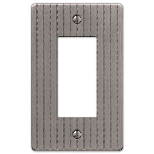 Embossed Line Antique Nickel 1 Rocker (GFI) - Wallplatesonline.com