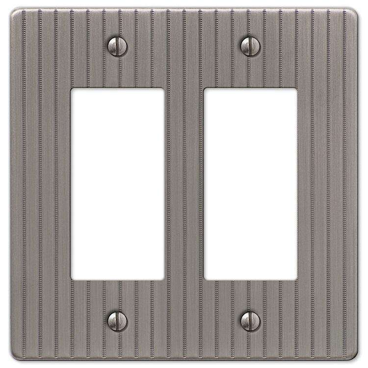 Embossed Line Antique Nickel 2 Rocker (GFI) - Wallplatesonline.com