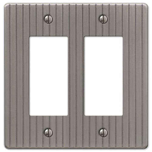 Embossed Line Antique Nickel 2 Rocker (GFI) - Wallplatesonline.com