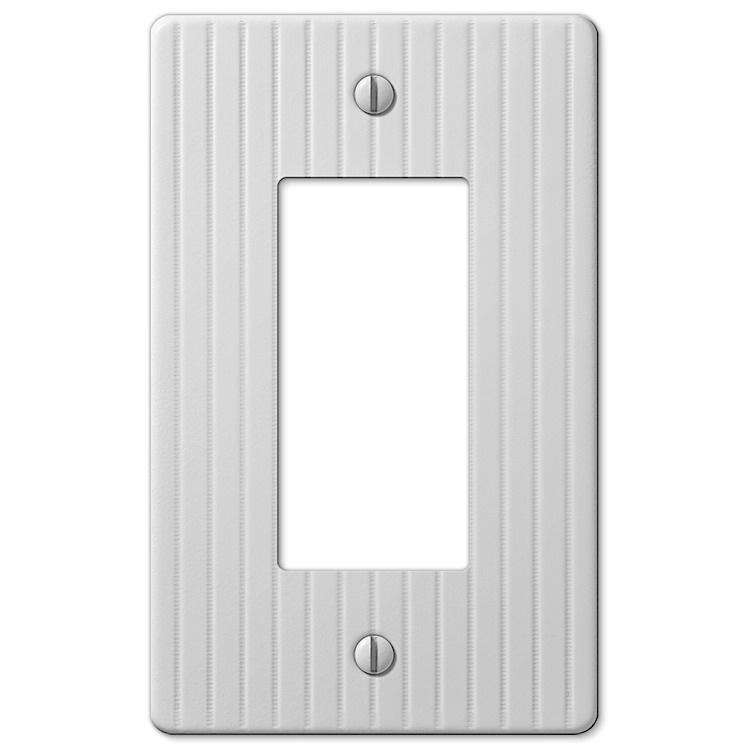 Embossed Line White 1 Rocker (GFI) - Wallplatesonline.com